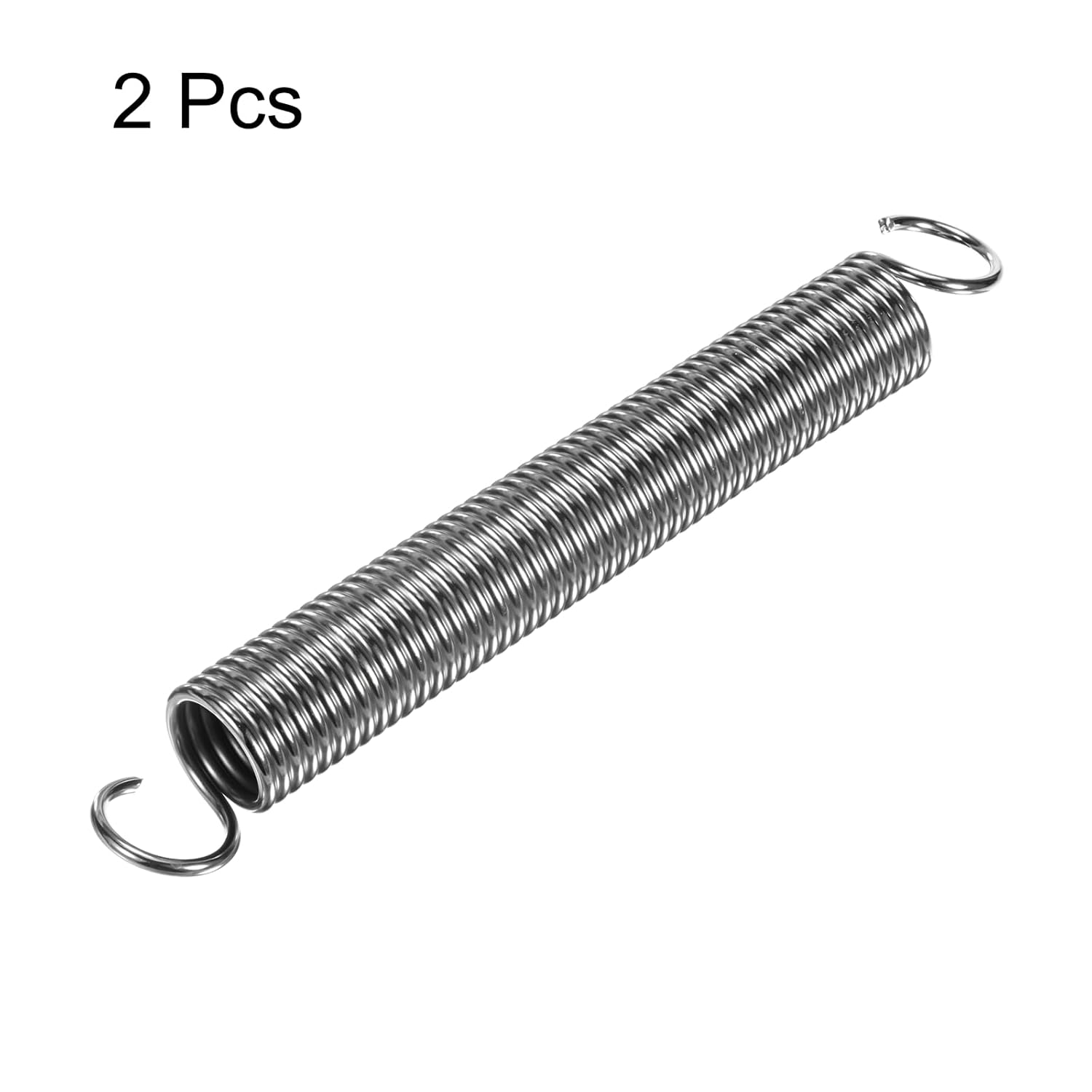 uxcell 2Pcs Extended Spring 1-1/4 Inch x 10 Inch, 0.14 Inch Spring Steel Dual Hook Tension Springs for Machinery Construction Industrial
