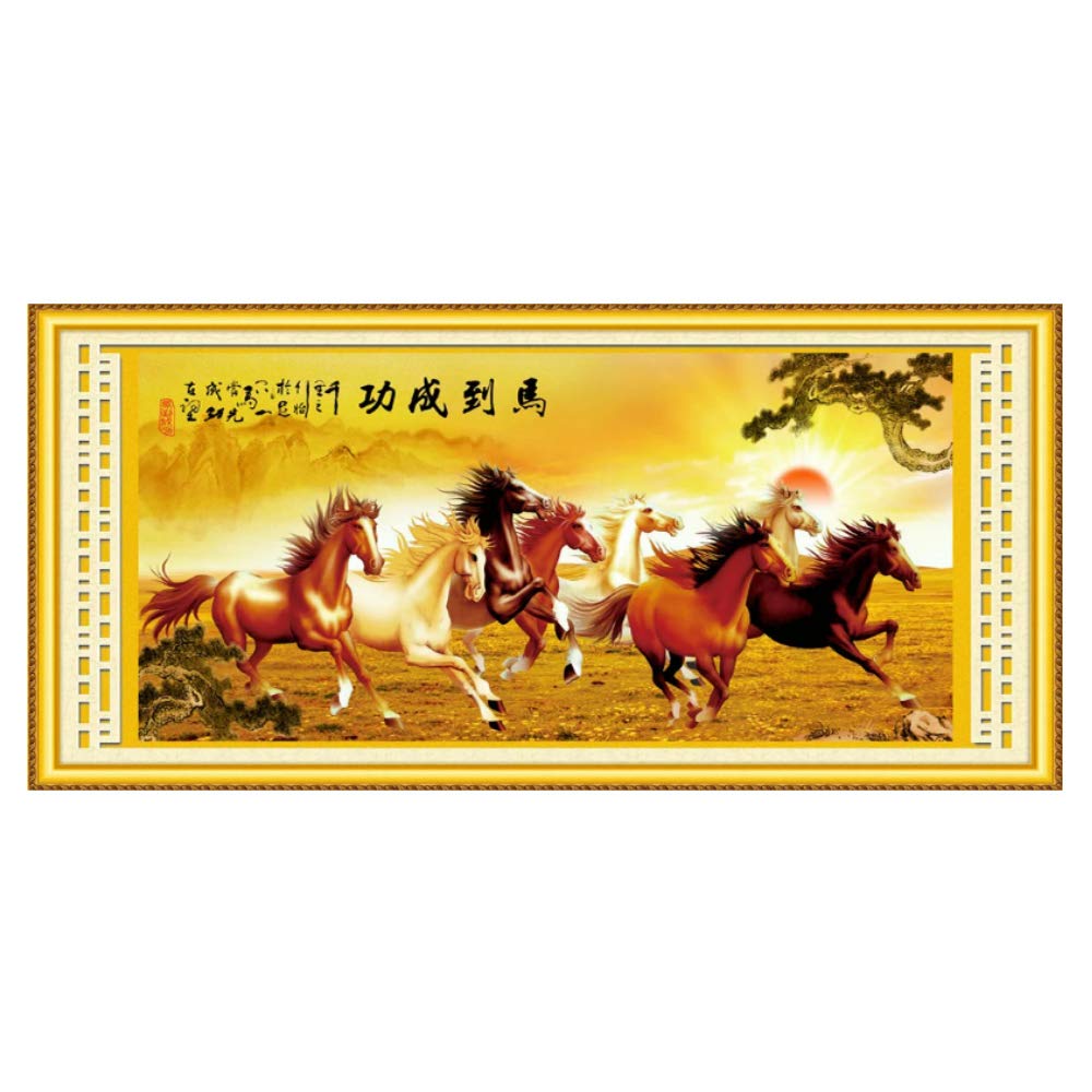 Point de croix cheval style chinois C0133 kit broderie toile