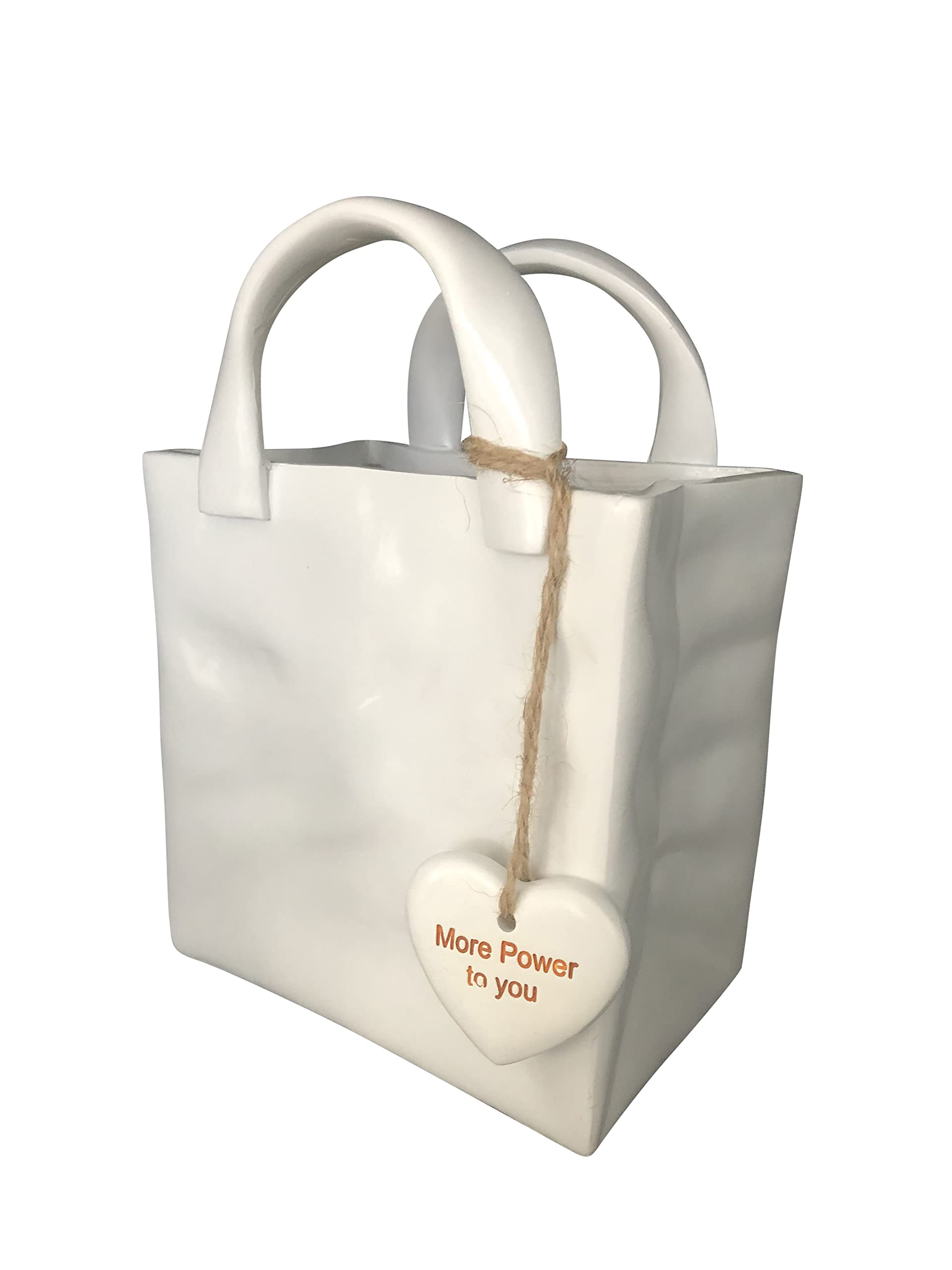 Haute Collage White Bag Vase Table Decor (Bag)