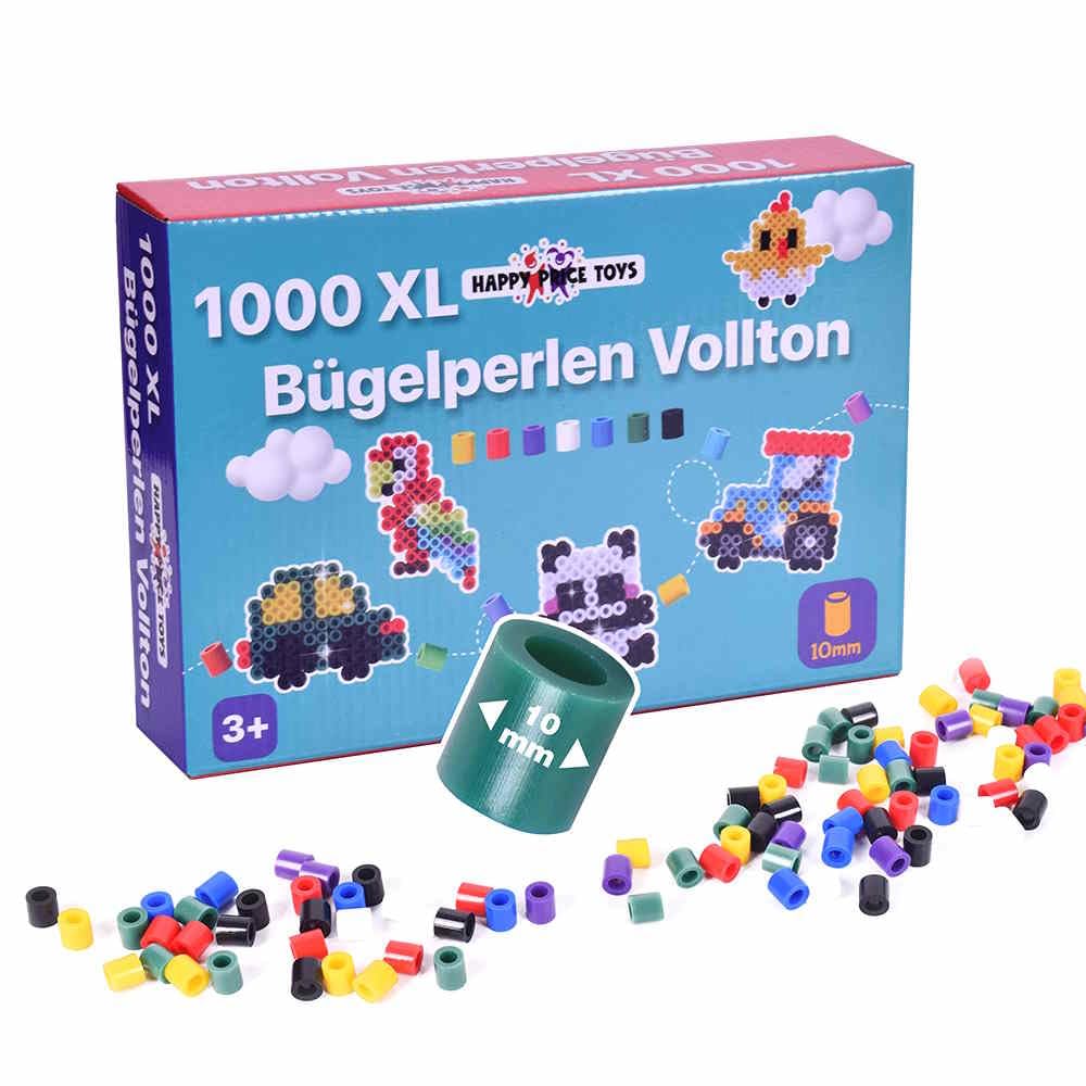 1000 Maxi XL Ironing Beads 10 mm Full Tone Large 10 mm Ironing Beads for Children from 3 Years Happy Price Toys (Compatible with all Maxi Pin Boards)