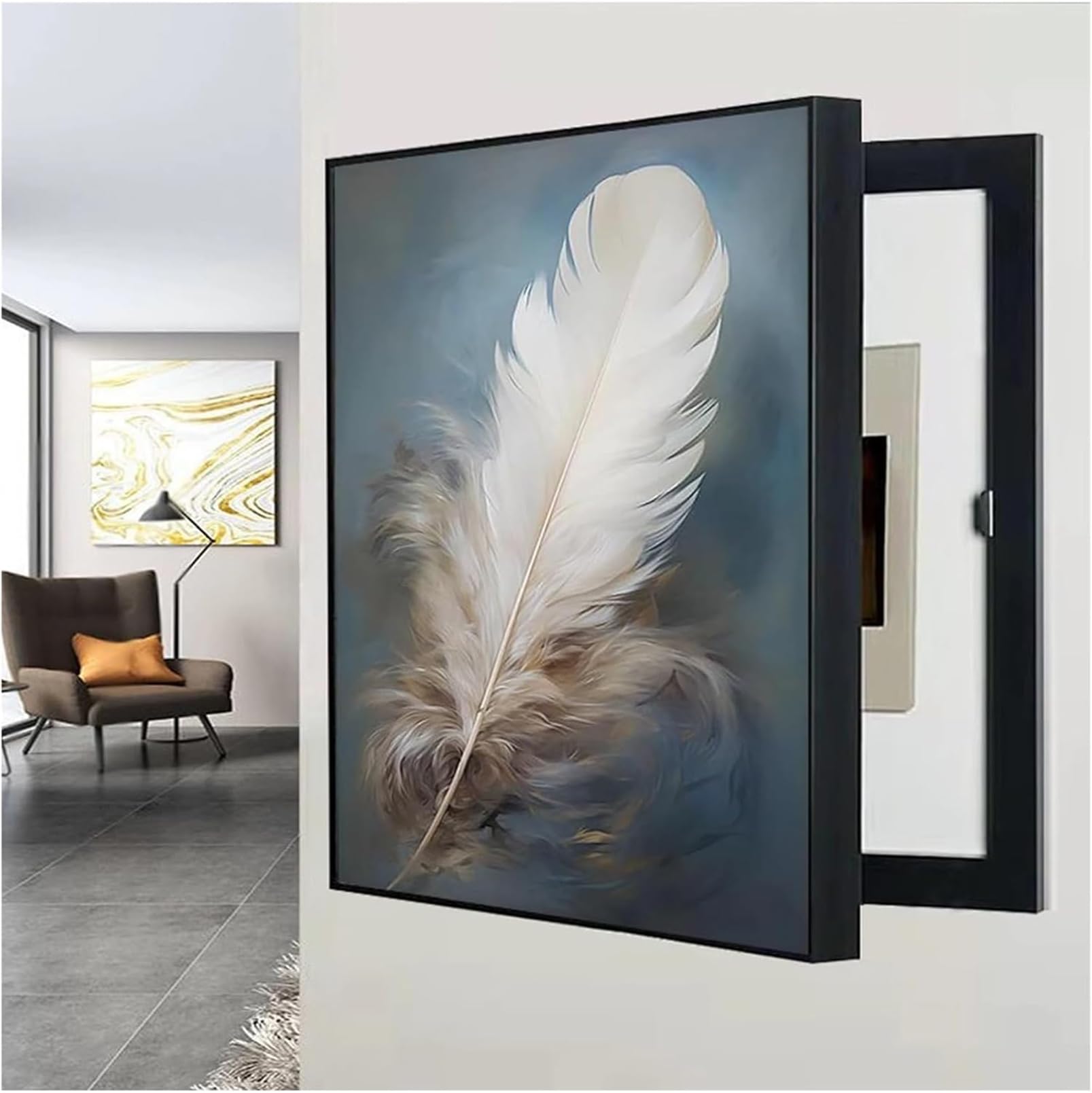 Electric Meter Cover Decorative Painting Electric Panel Decoration Box Creative Removable Electric Meter Box Wall Mounted Electrical Panel Cover,002,30x40cm