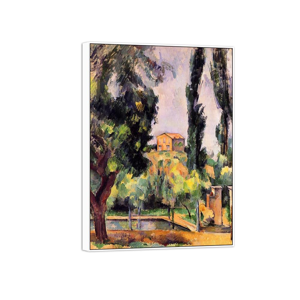 SDYSKKUG Canvas Wall Art Picture Decor Tree 5 by Paul Cezanne 115x80cm White Frame