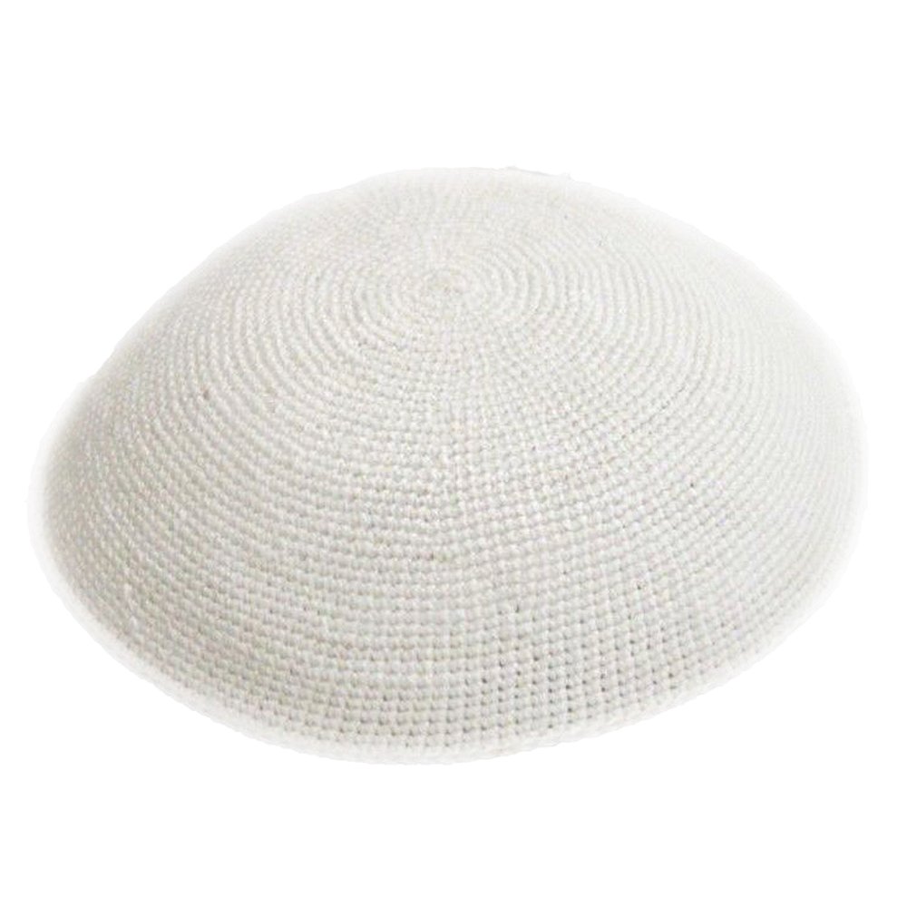 White Solid Hand Made 100% Cotton Yarmulke Jewish Kippah Kipa Judaica Yamaka Kippa Yamakah Yarmulka Hat Men Or Kids (12CM 4.7INCH)