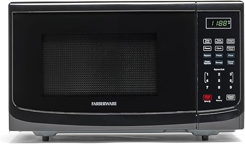 Farberware Microondas para encimera de 900 vatios, 0.9 pies cúbicos - Horno microondas con iluminación LED y bloqueo para niños, perfecto para