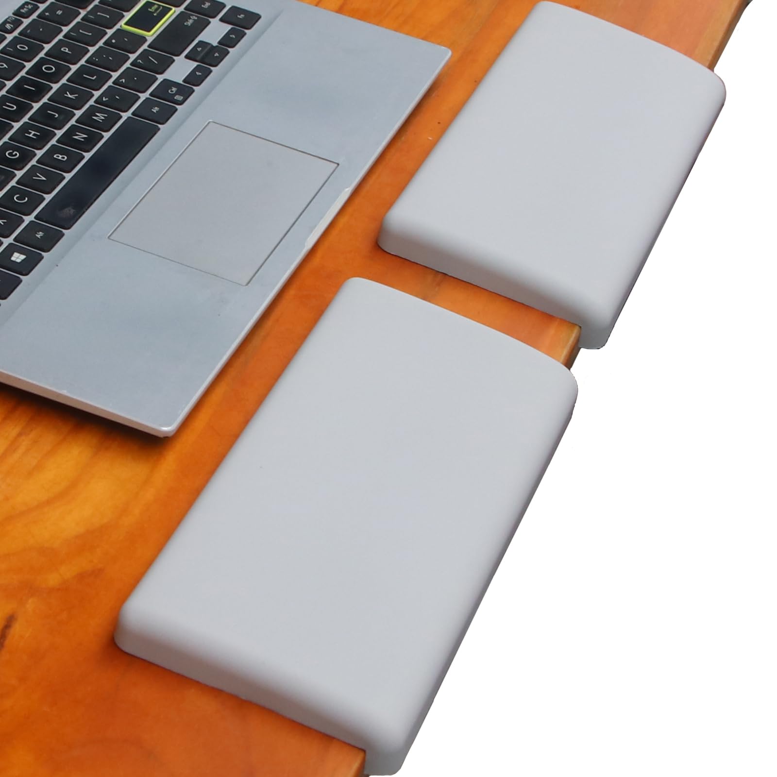 Universal Silicone L-Shaped Desk Edge Rest, 2-Piece Set, Ergonomic Office Support for Palm, Wrist, Forearm and Elbow, Fits L-Shaped and Standard Straight Desks (Black)