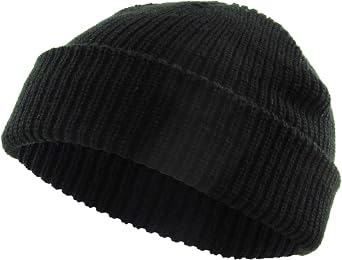 Fisherman Short Beanie Leon Roll up Trawler Classic Skullcap Hipster Beanie Warm Winter Hats Acrylic Ribbed Knit Cuff Daily