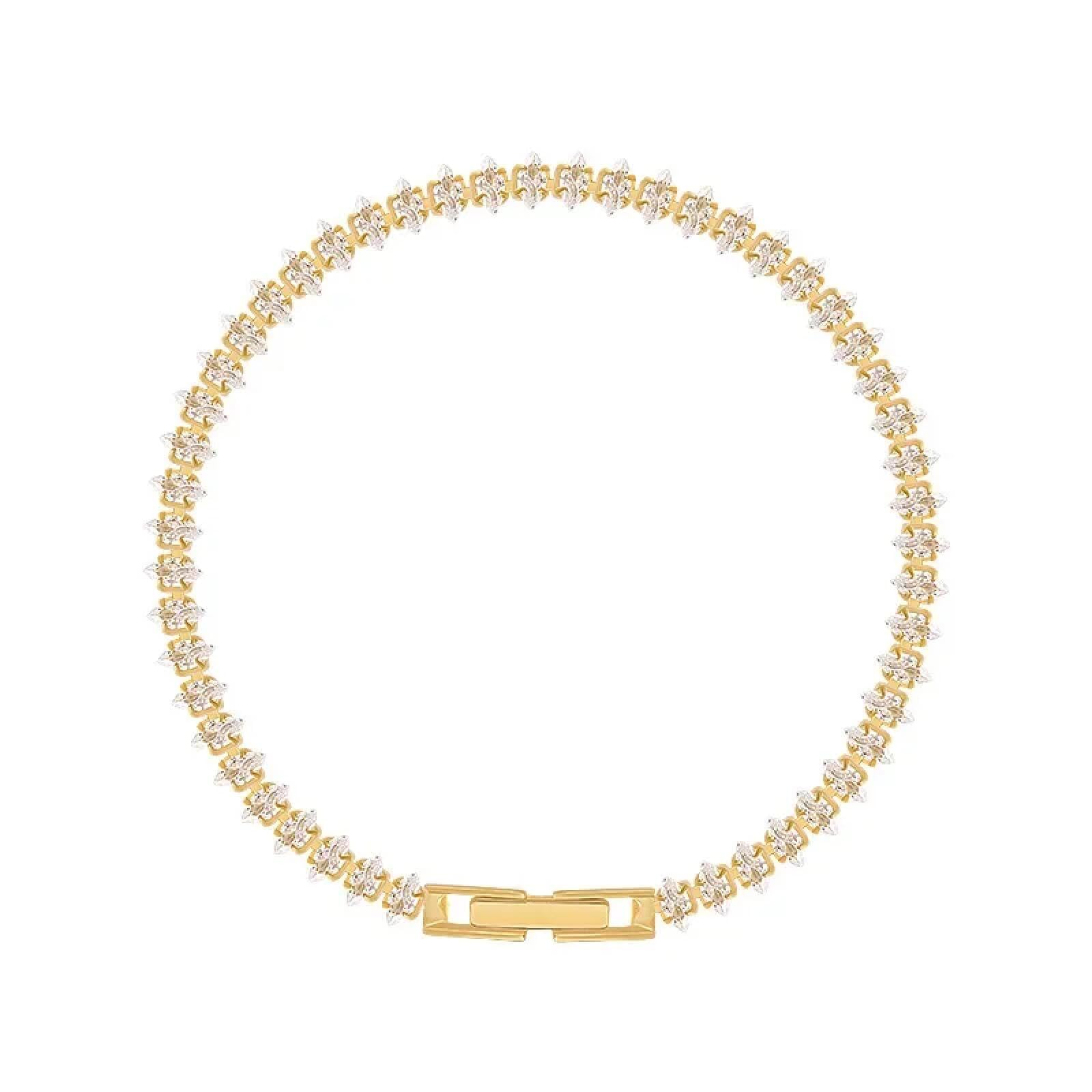 Chaîne de main cristaux colorés géométrique bracelet bague ajustable strass - 7