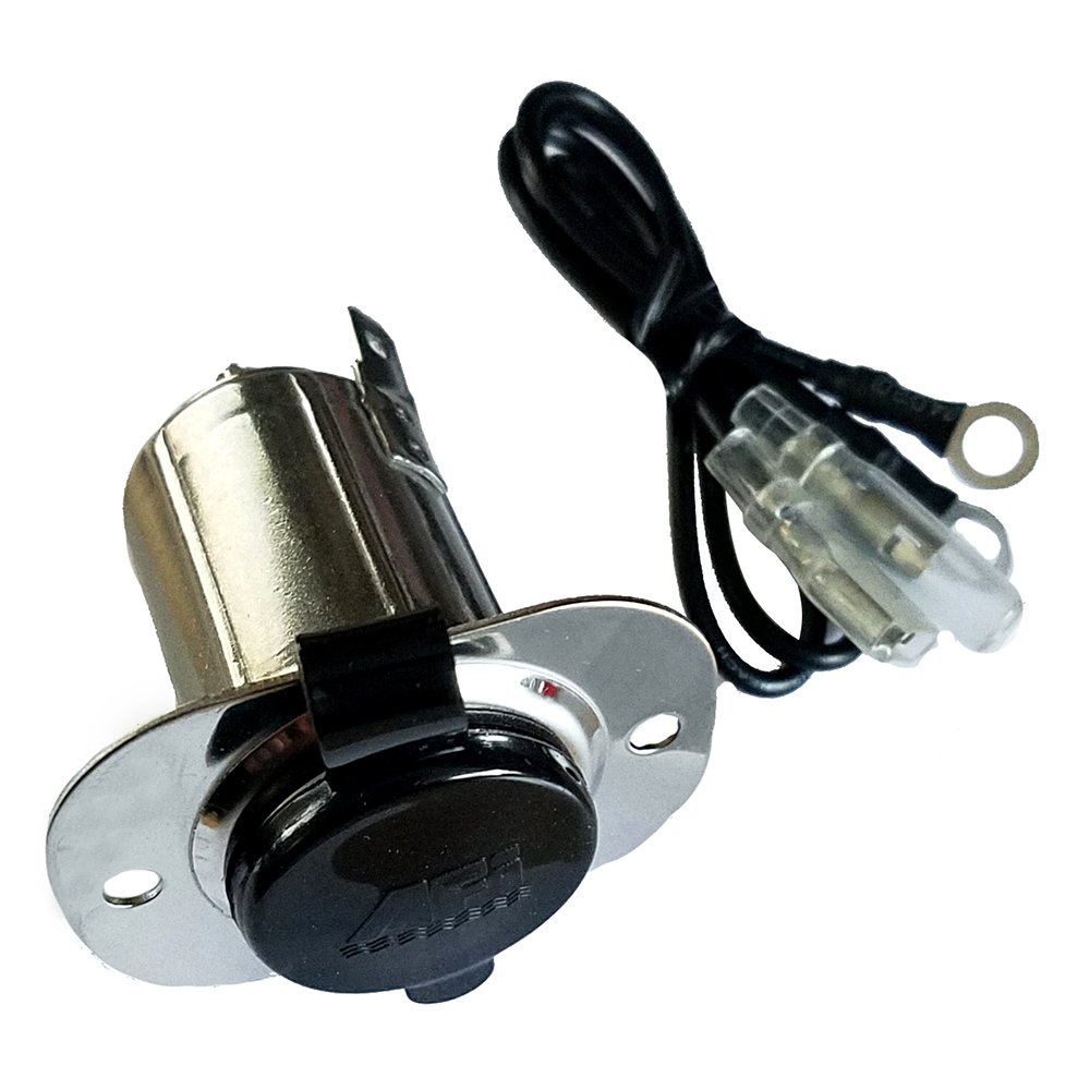 20036 - Aftermarket Replacement Stainless Steel 12v Receptacle with Cap Compatible with Marinco