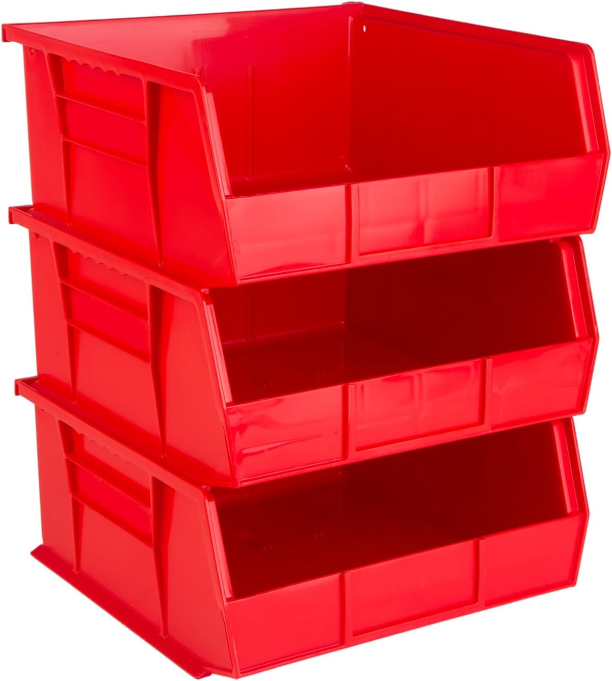 Hudson Exchange 11" x 11" x 5" (3 Pack) Plastic Stackable Storage Bin and Hanging Container, Black