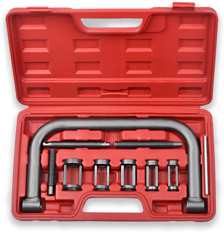 Prokomon 10pc Auto Valve Spring Compressor C Clamp Tool Set Service Kit for Motorcycle, ATV, Car, Small Engine Vehicle Equipment