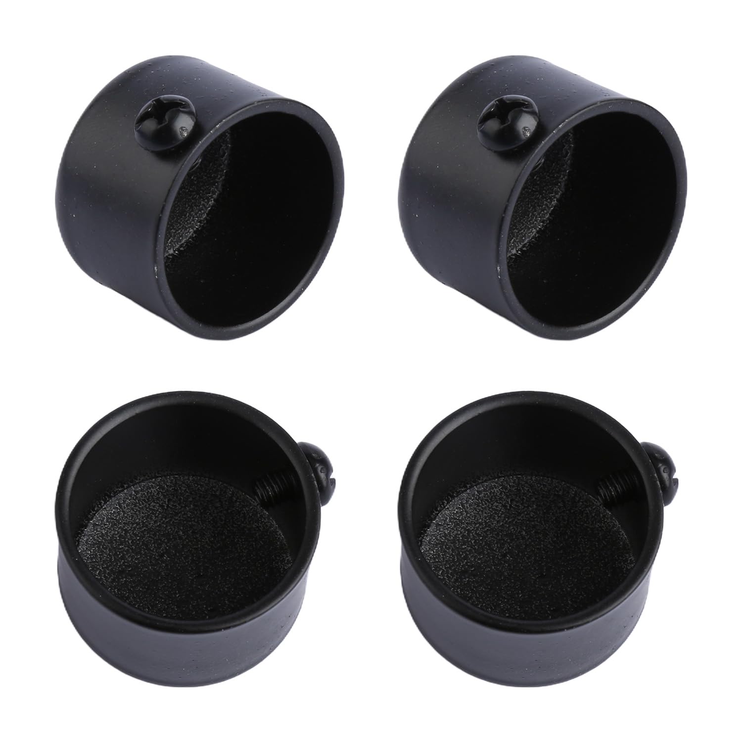 Hopzab Black 4Pcs Metal Curtain Finials Ends Caps, Window Inserts, For Home Office & Roman Rod Decor Accessories(Black)