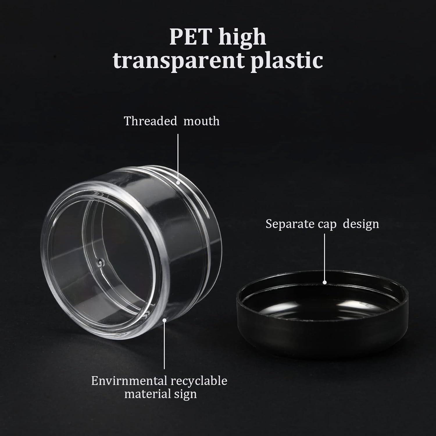 Flintronic 12PCS 50g/50ml Petit Pots Vide Cosmétiques Transparent avec Spatule et Étiquette pour Lotion Crème