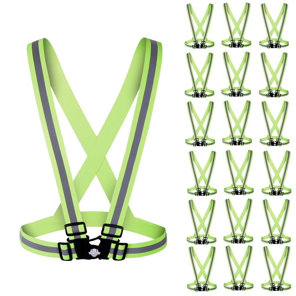 Dazonity High Visibility Safety Vest,Lightweight,Adjustable &Hi Vis Fit for Men&Women, Work,Construction,Runnning (Yellow-20PCS)