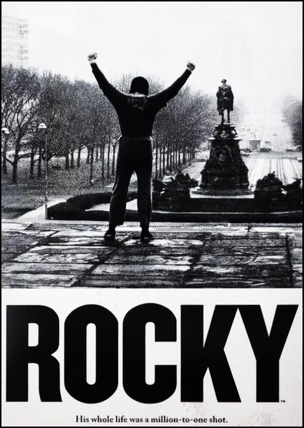 KUSTOM ART Tableau mural ou de table série Locandine Film Celebri Rocky Sylvester Stallone Impression artistique sur bois 30 x 21 cm