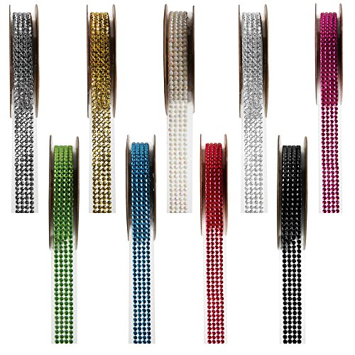 5267 Decorative Ribbon Rhinestone Sticker 15 mm x 1 m Silver - Image 2