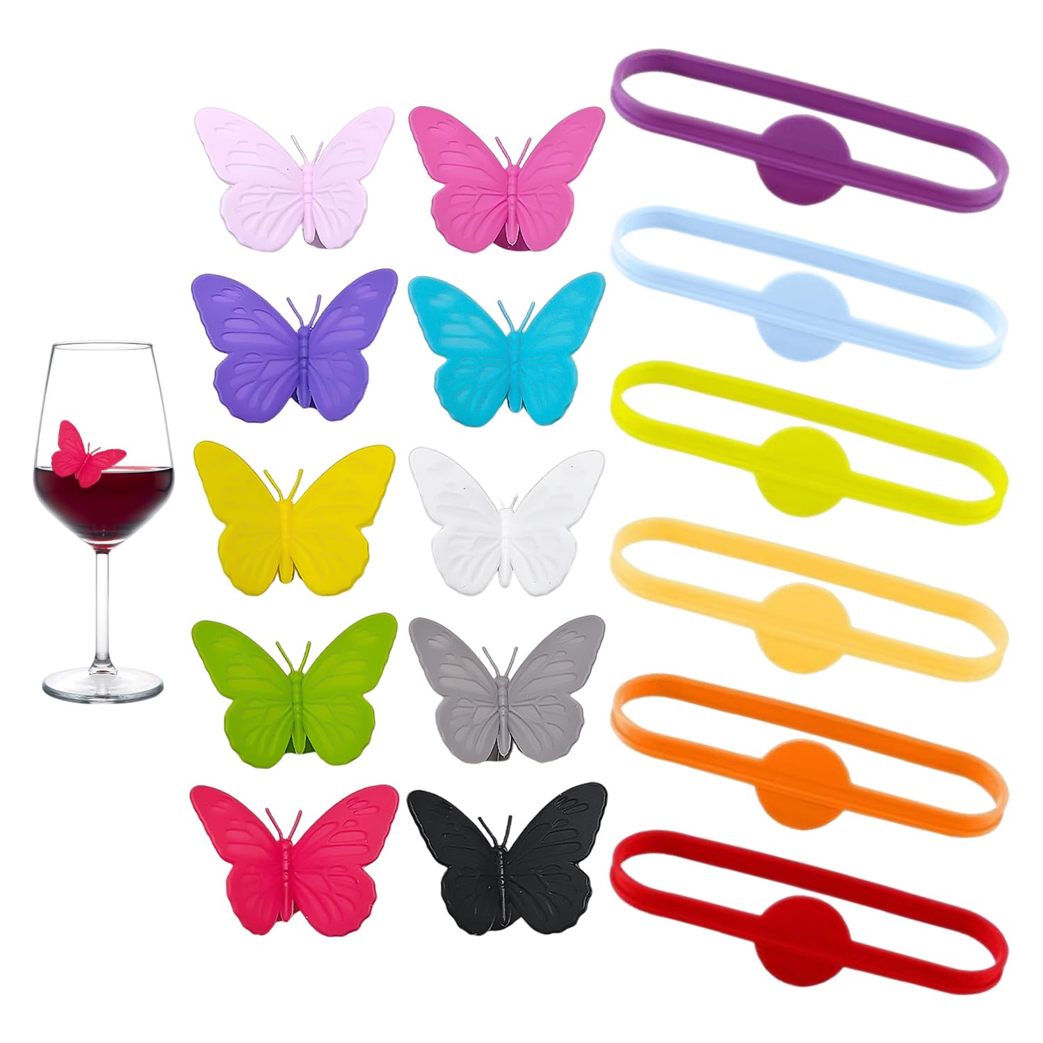 RNFKSU 16 Pieces Of Marking Props, Party Marking Materials, Drink Marking Tools, Cute Desktop Suction Cups.