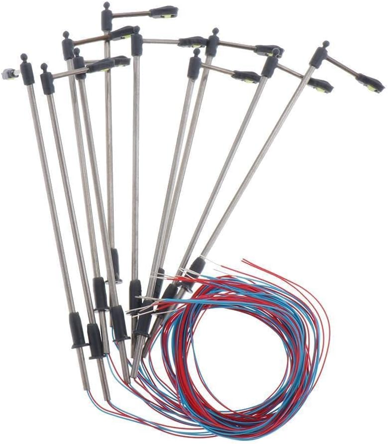 HO Scale Model Railway Street ing Kit - 10pcs LED Train Lamp Post Miniatures for Scenery Layout Decor - 1:100