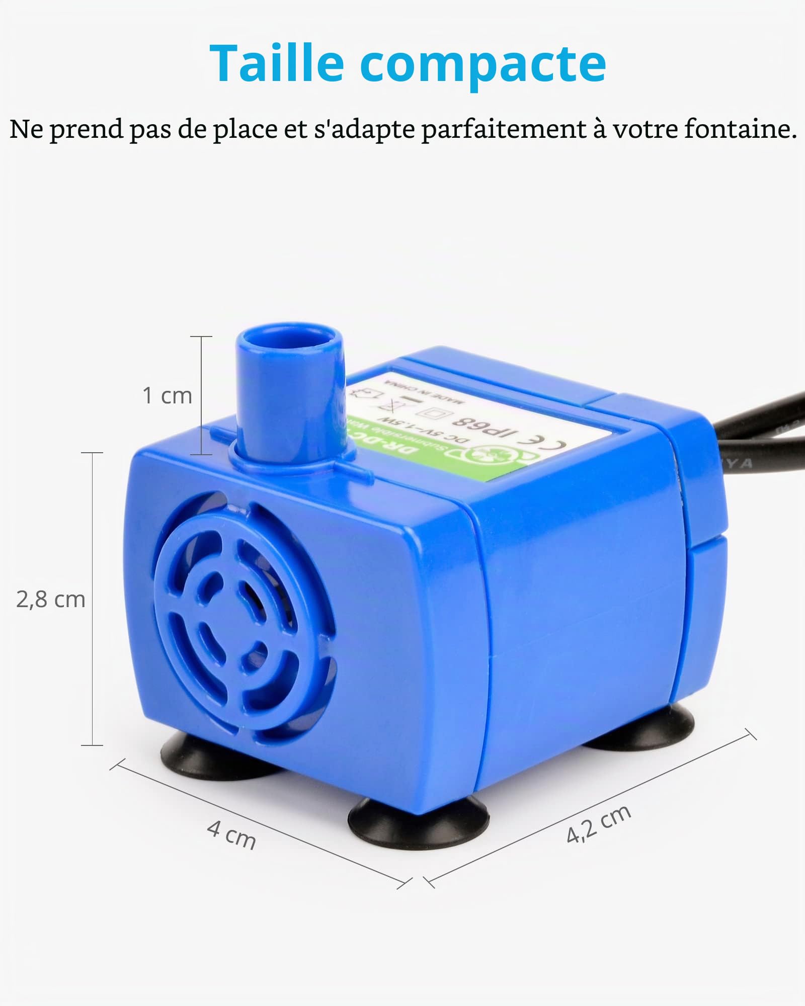 NICREW Pompe de Fontaine à Chat Chien, Pompe à Eau Submersible