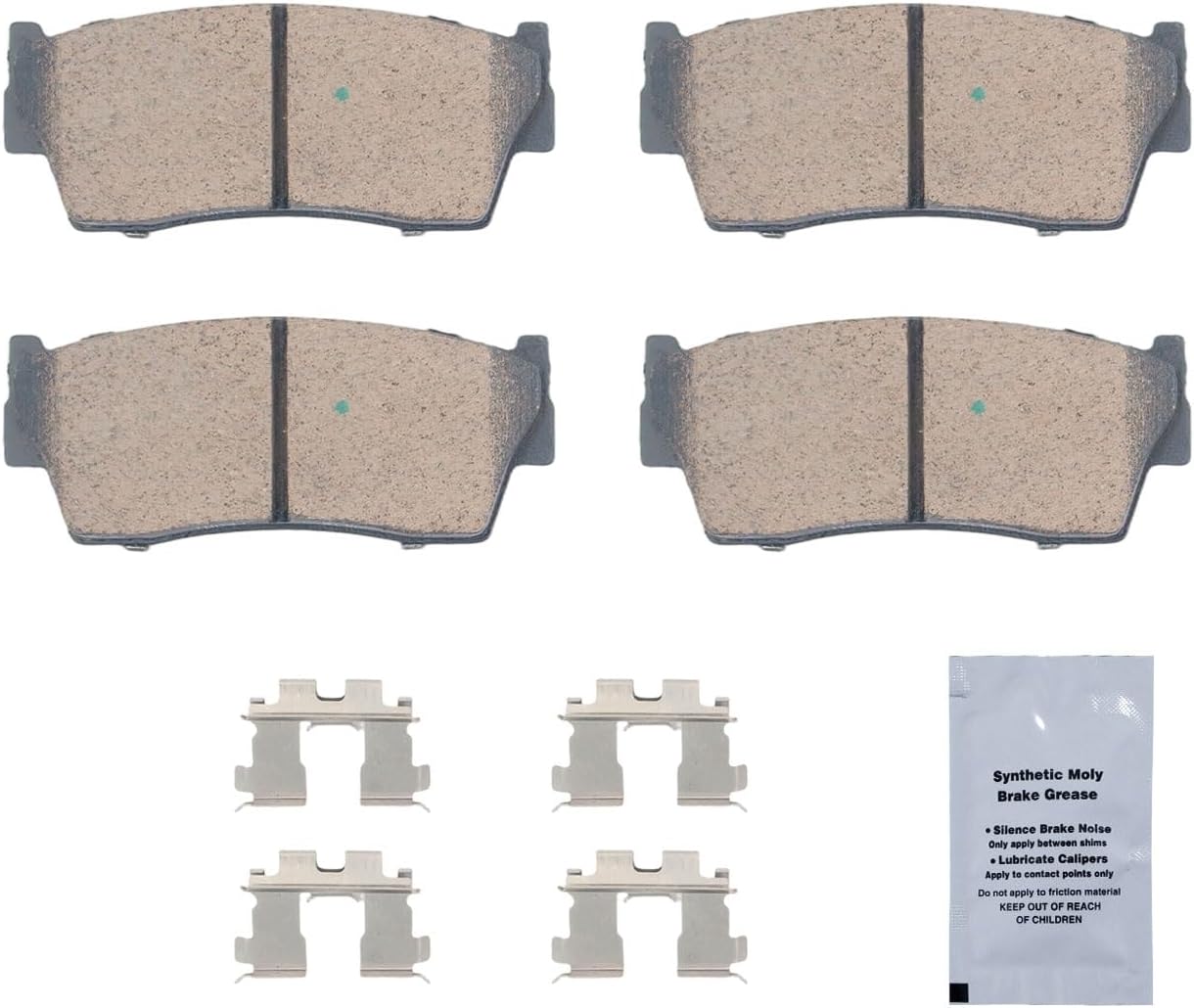 HUSCH D418 Front Ceramic Brake Pads Kit Fit For Chevrolet Tracker 1989-1991, 1998, For Geo Tracker 1989-1997, For GMC Tracker 1989-1991, For Pontiac Sunrunner 1994-1997, For Suzuki Sidekick 1989-1998
