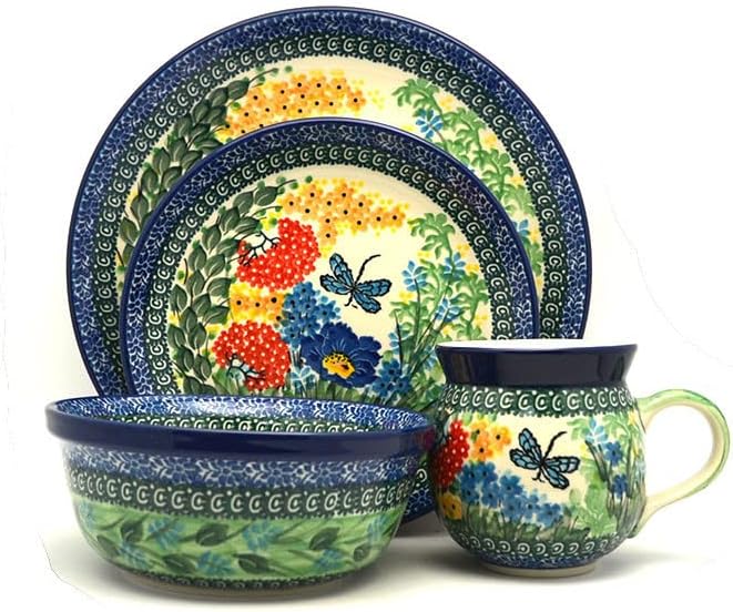 Polish Pottery 4-pc. Place Setting with Standard Bowl - Unikat Signature - U4612