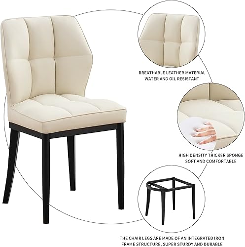 Miniatura 11 de Bekrvio Sillas de Comedor - Juego de 6 sillas de comedor modernas de mediados de siglo, sillas de comedor tapizadas sin brazos, sillas de comedor de