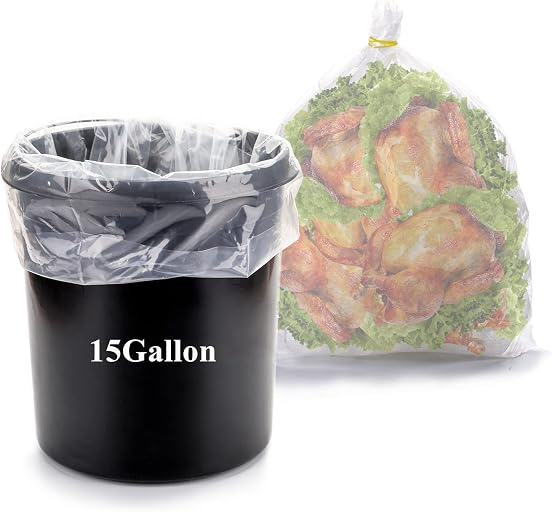 Yopay 20 Pack 15 Gallon Bucket Liner Bags for Marinating and Brining, 5.5 Mil Extra Large Thick Plastic Drum Liners Food Storage Bags, 19" W X 31" H, BPA Free, Heavy Duty Leak Proof