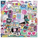 50 PCS 80s 90s Stickers for Kindle Adults Vintage 80s 90s Stickers for Water Bottles Scrapbook Book Waterproof Party Favors & Gifts (8090s)