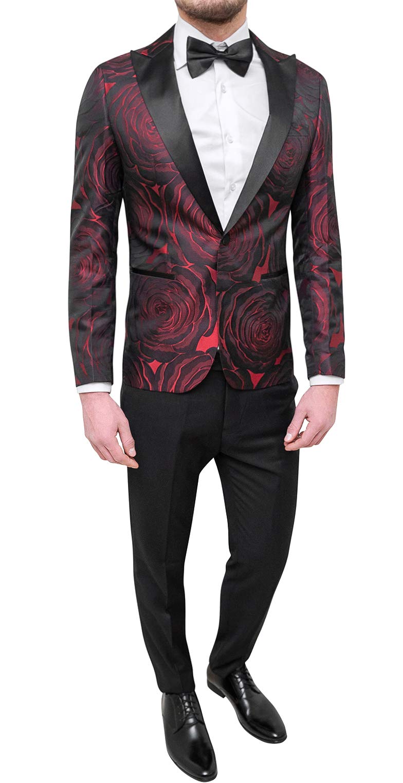 Costume homme rouge damassé : la solution pour un style de soirée unique