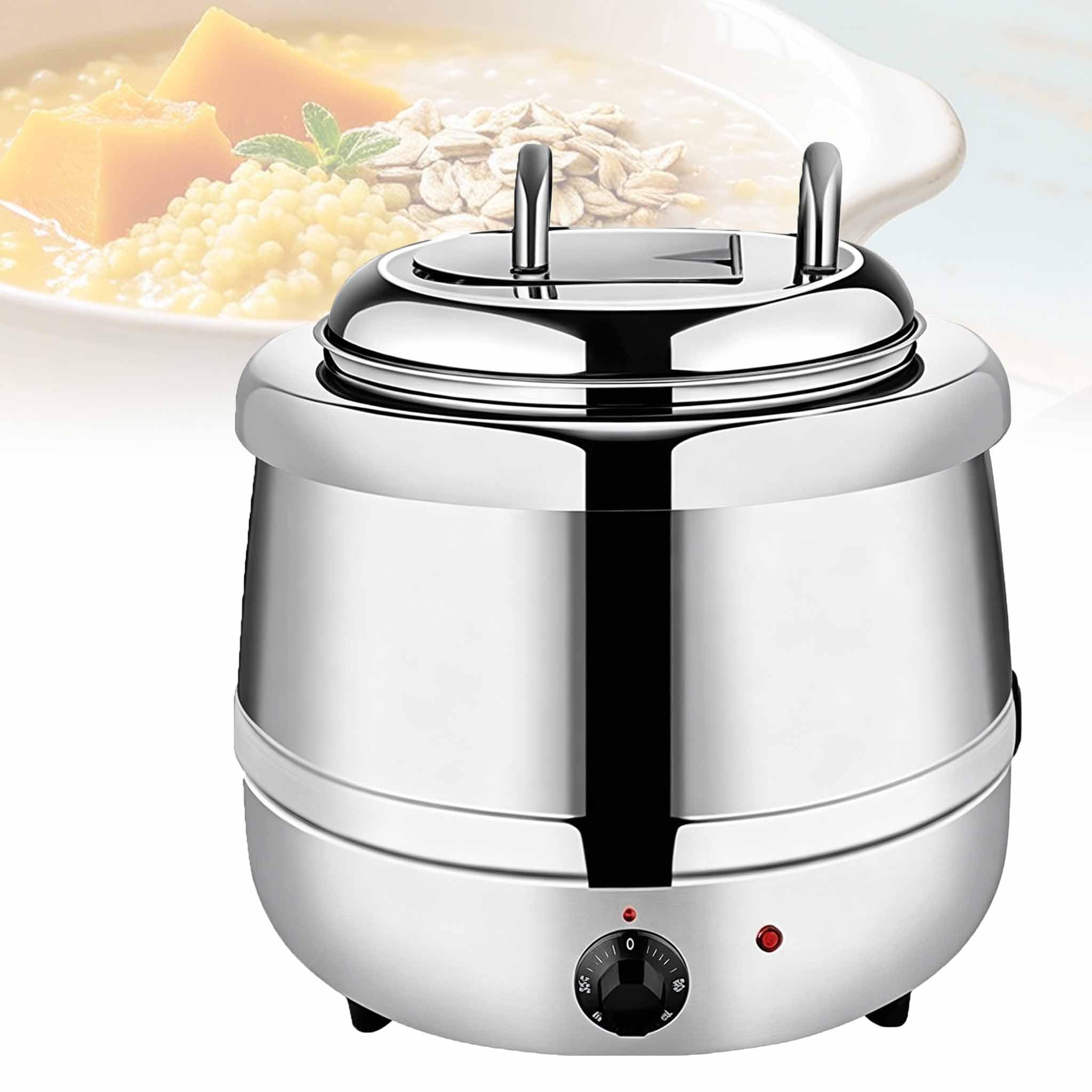 Podgrzewacz Do Zup Do Restauracji O Pojemności 13 L, Elektryczny Kocioł Do Zup O Mocy 400 W Z Pokrywką I Pokrętłem Regulacji Temperatury, Regulacja Temperatury W Zakresie 35–80 ℃ I Wydajne