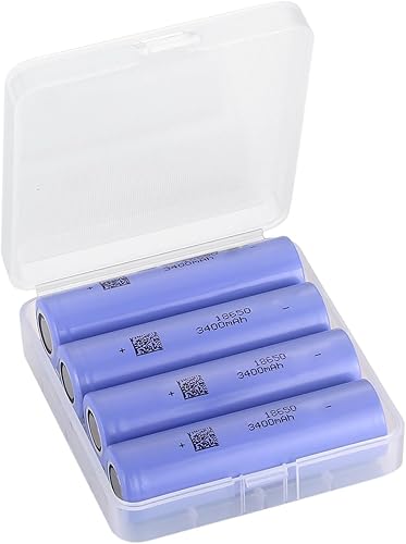 Paquete de baterías 18650 de 4 piezas, baterías de 3400 mAh para linternas, faros, ventiladores, cámaras digitales, juguetes, radios, altavoces,