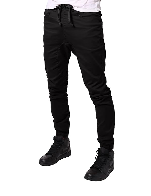 Allsense Men’s Drop Crotch Joggers, Tapered Harem Pants with Drawstring for Casual Streetwear, Black, Large by Allsense - Used condition - US$47.99
