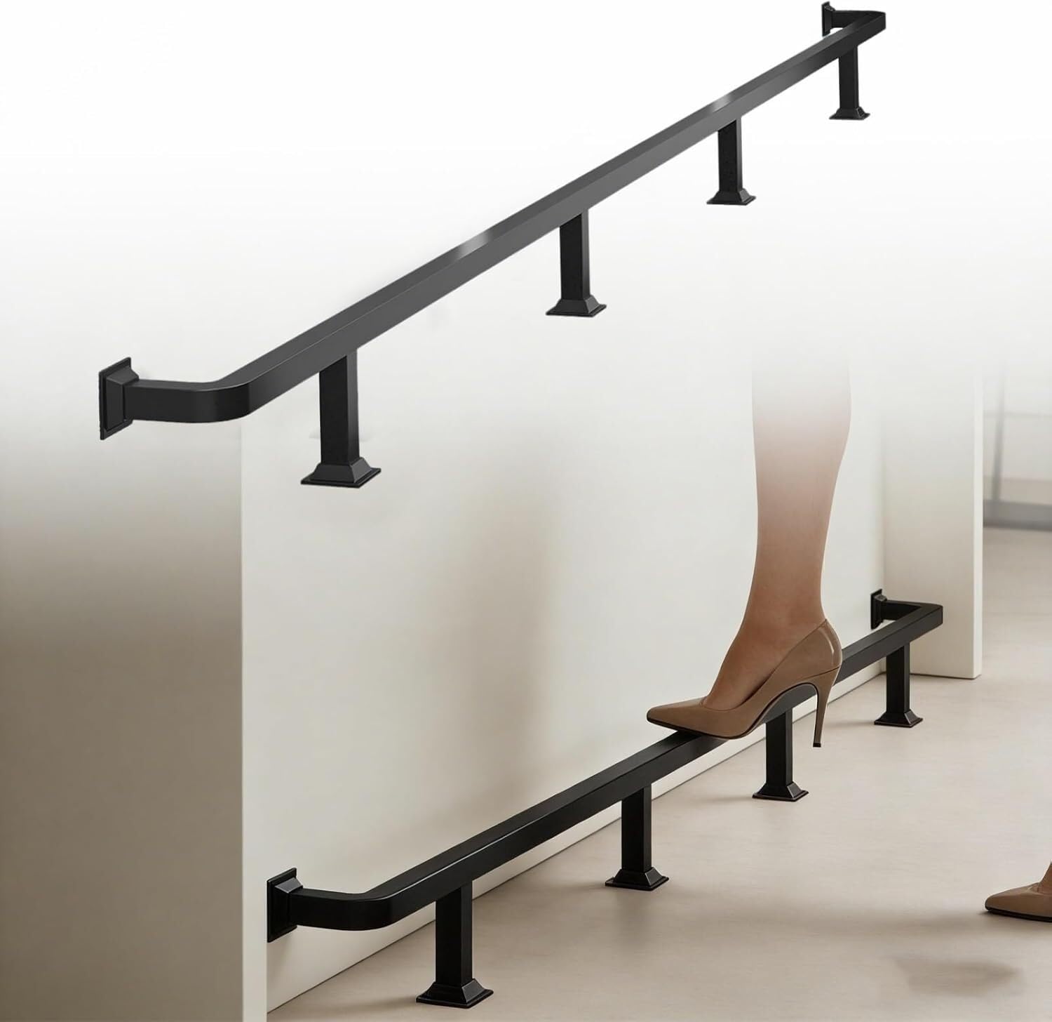 Repose-Pieds de Barre Carré 120cm Noir : Fini l'Inconfort de l'Îlot de Cuisine