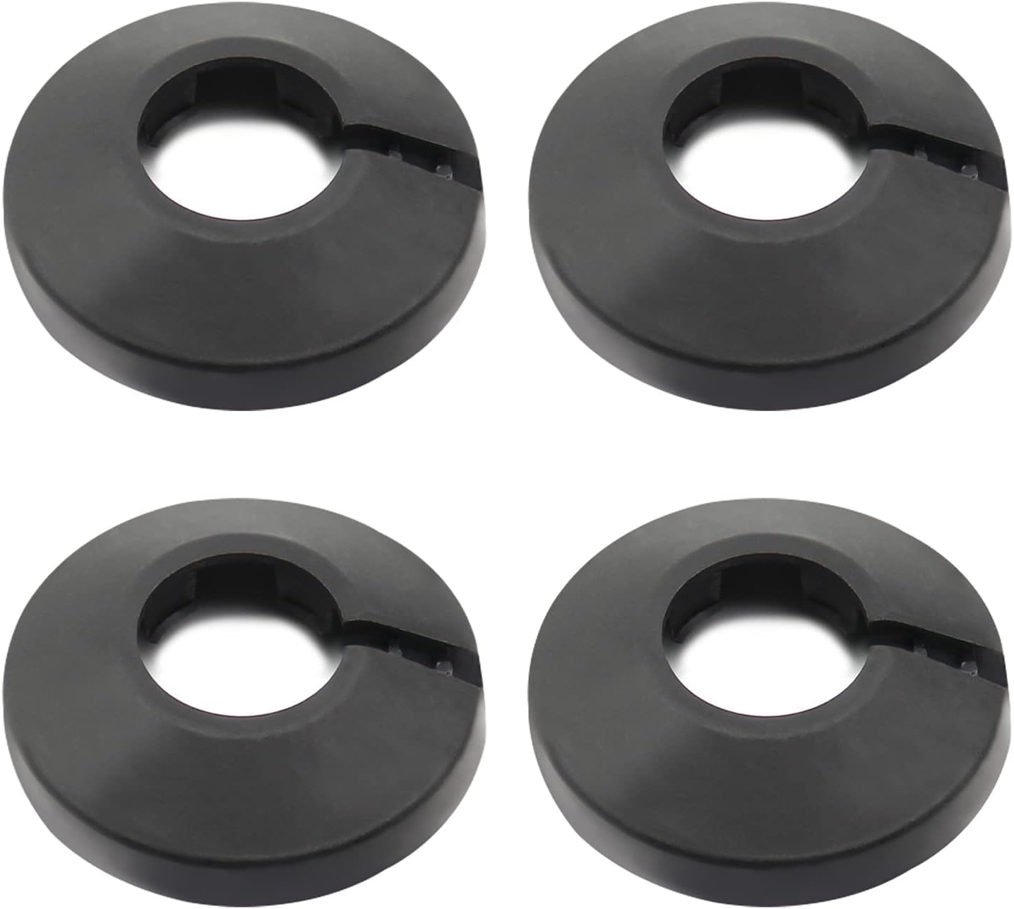 MroMax Fit 1.69" Outer Diameter Flange Water Pipe Cover Decoration Black Pipe Cover Radiator PP Plastic 43mm Escutcheon Collar for Wall Pipe Tube Decoration 4Pcs
