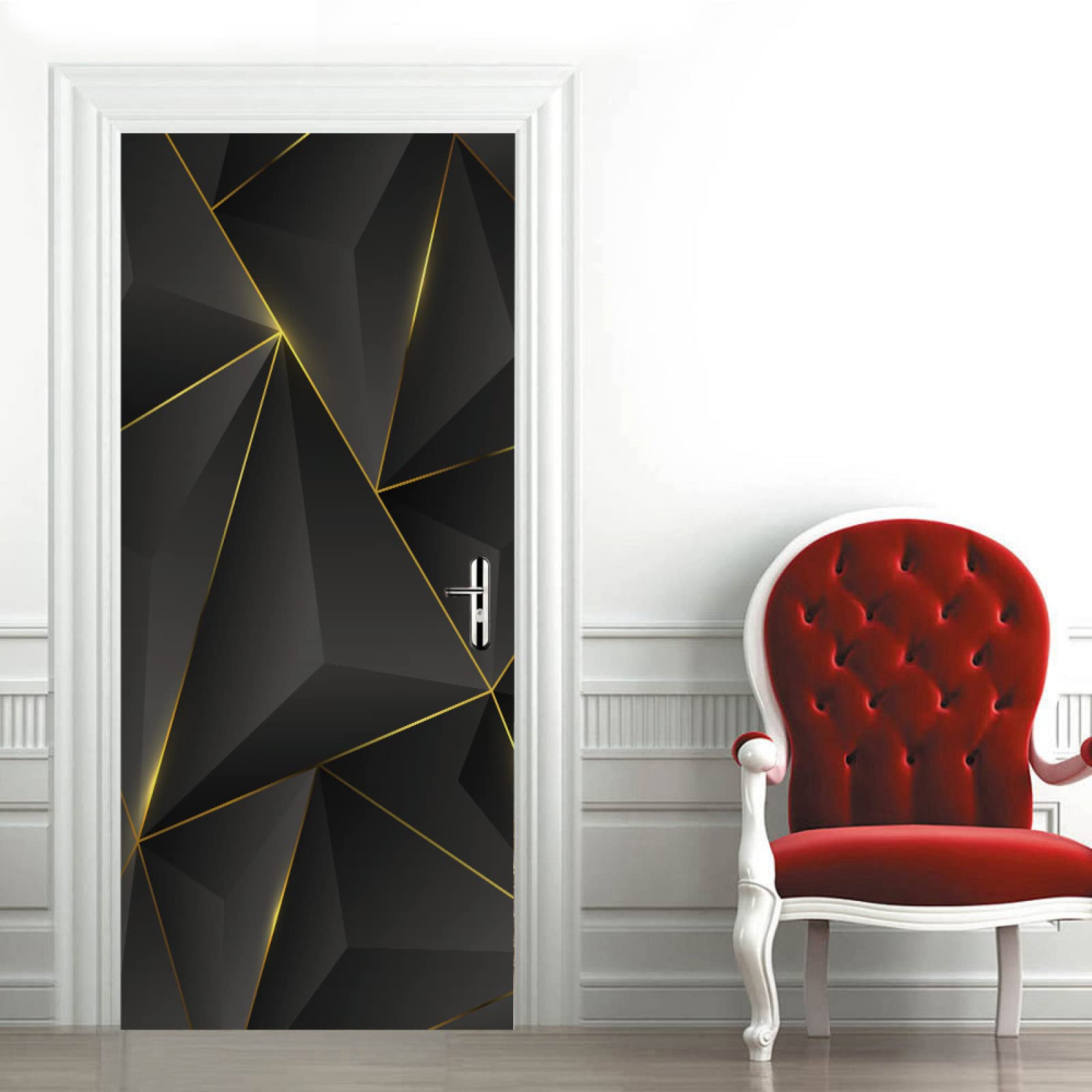 Adesivi Per Porte Interne 3d Moderno Grotta Di Pietra Murale Autoadesivo Decorazione Della Casa Adesivo Da Parete Adesivo Artistico Camera Da Letto Vetro Poster Rimovibile,77x200cm