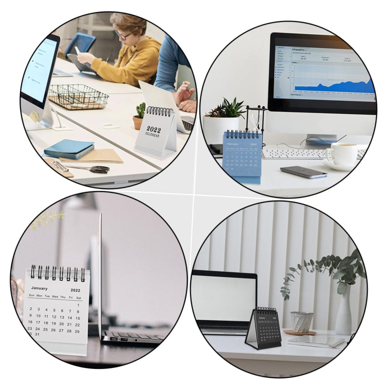 Tofficu 12pezzi Calendario Da Tavolo Varie Colorazioni Planner Per Ufficio e Casa Design Elegante e Funzionale Per Organizzazione e Programmazione Attività Materiale Resistente e Stabile