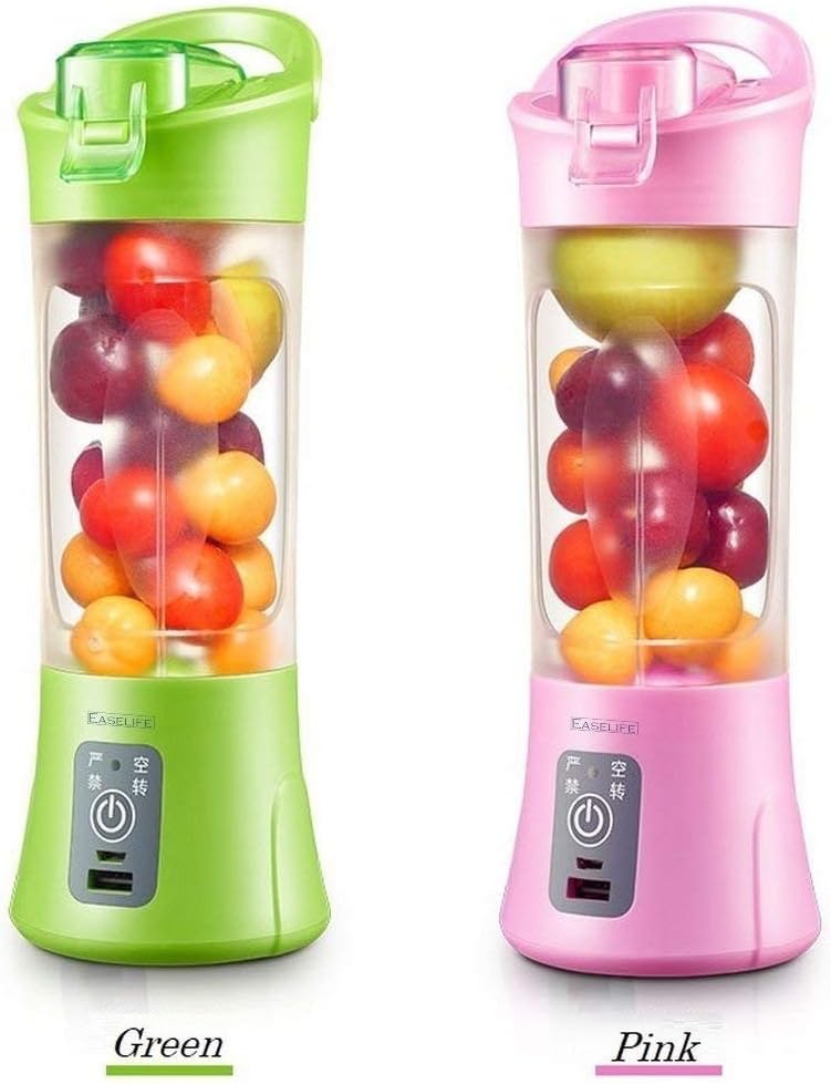 Rose Enterprises Rechargeable Portable Electric 380 ml Juicer Blender Cup (Pink)