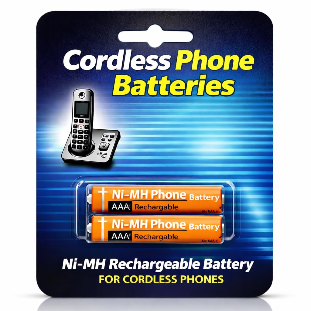 1.2V AAA 830mAh Ni-MH Rechargeable Battery for Cordless Phones (Pack of 2) Compatible with Panasonic Cordless Phones and Also for Other Electronic Instruments-picture-16