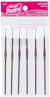 Susan Bates Steelite Crochet Hooks Set for Fine Thread, 6-Piece