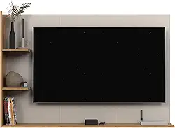 Painel Para Tv 50 Polegadas Berlim Para Sala Quarto Com Prateleira Suspenso Off White/Nature
