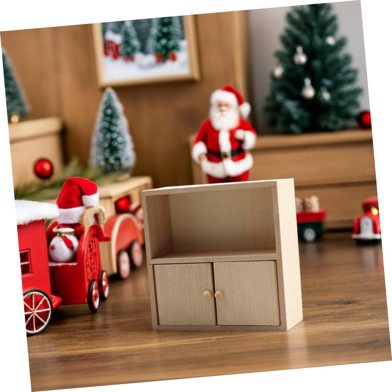 Muebles Miniatura para Casa de Muñecas 4 Piezas de Madera Beige