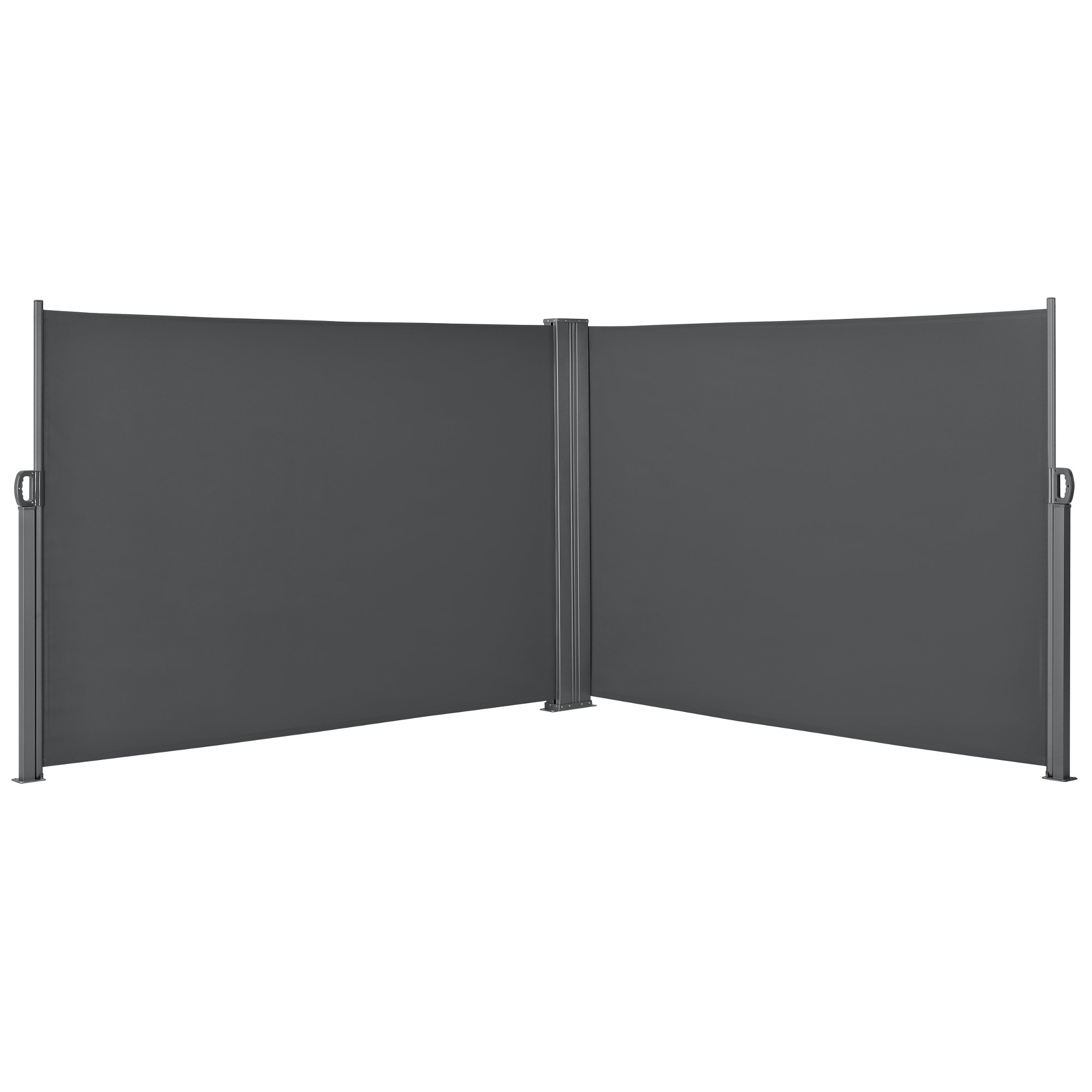 pro.tec Paravento Doppio Estraibile per Uso Esterno Schermo Protettivo a Scomparsa Divisorio Esterno Schermo Privacy Estensibile 160 x 300 x 300 cm Grigio