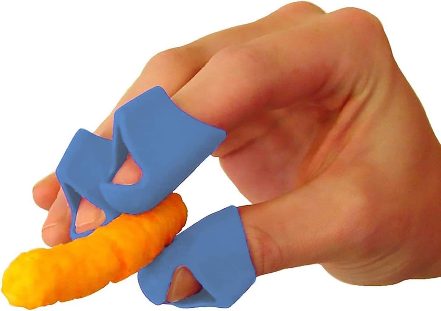 Finger Covers for Cheesy, Greasy, Sticky Fingers – Finger Food Utensil – Kitchen Prep Finger Guard (3ct Blue)