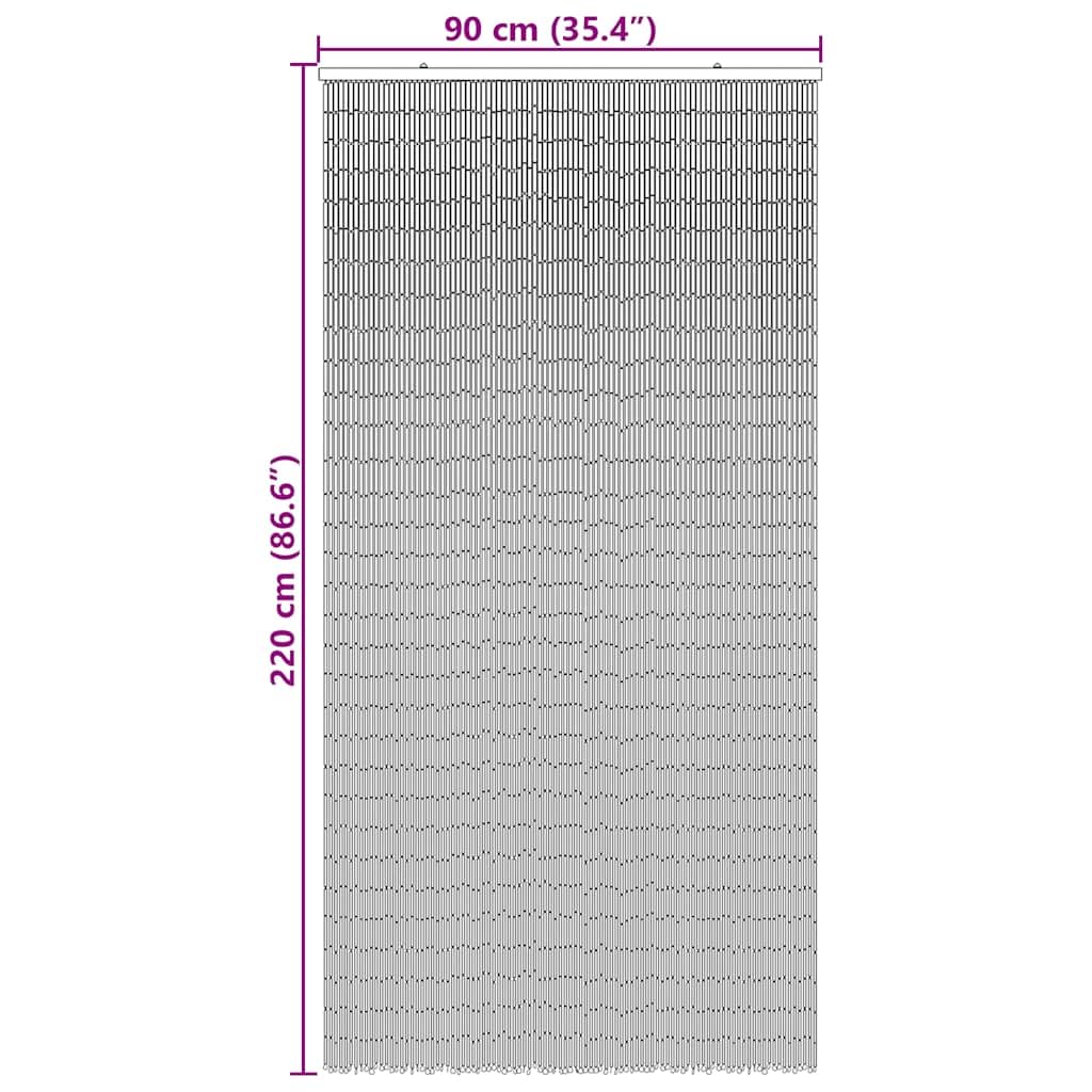vidaXL Cortina para Puerta Insectos Estampado de bambú 90x220cm, Cortina mosquitera, Cortina de bambú, Cortina para Exteriores