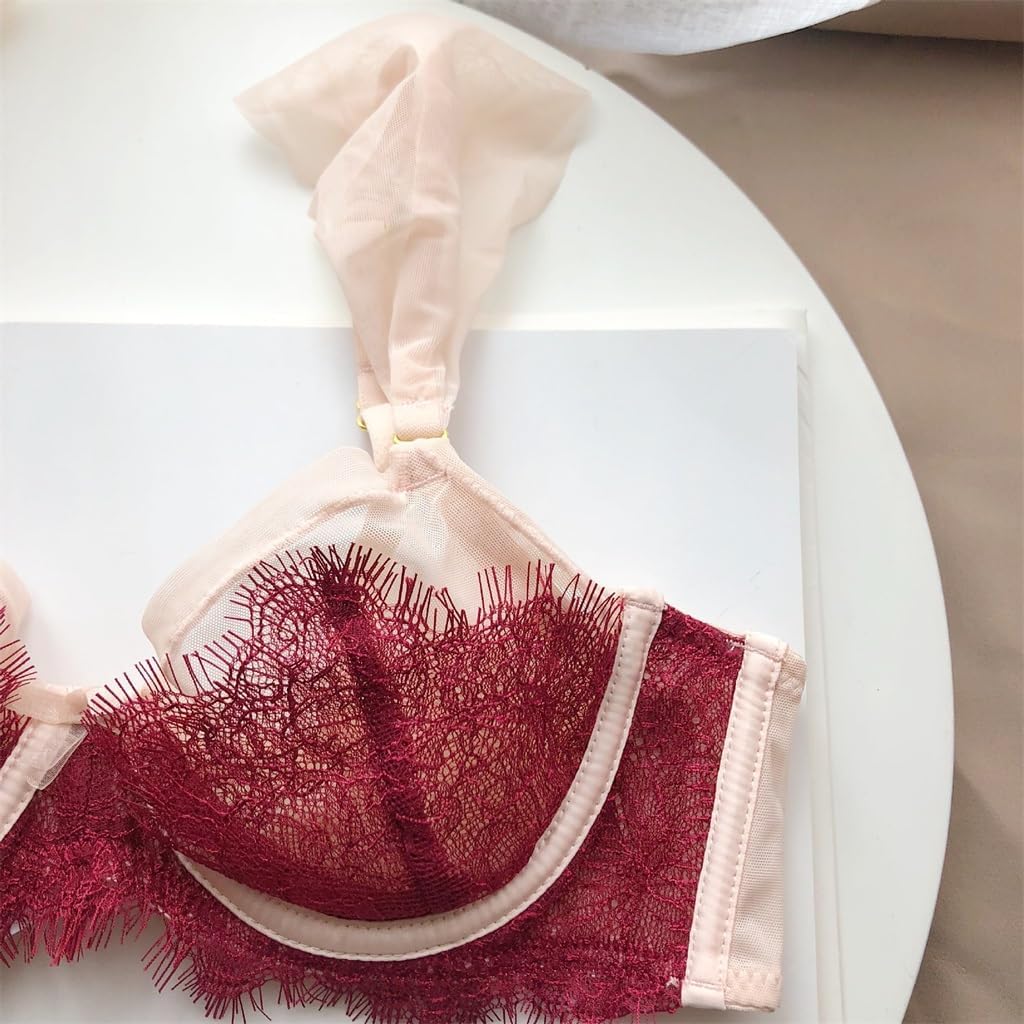 Thin Lace Lingerie For Women's Oversized Bras With Anti Sagging Upper Support, Sexy Bra Set