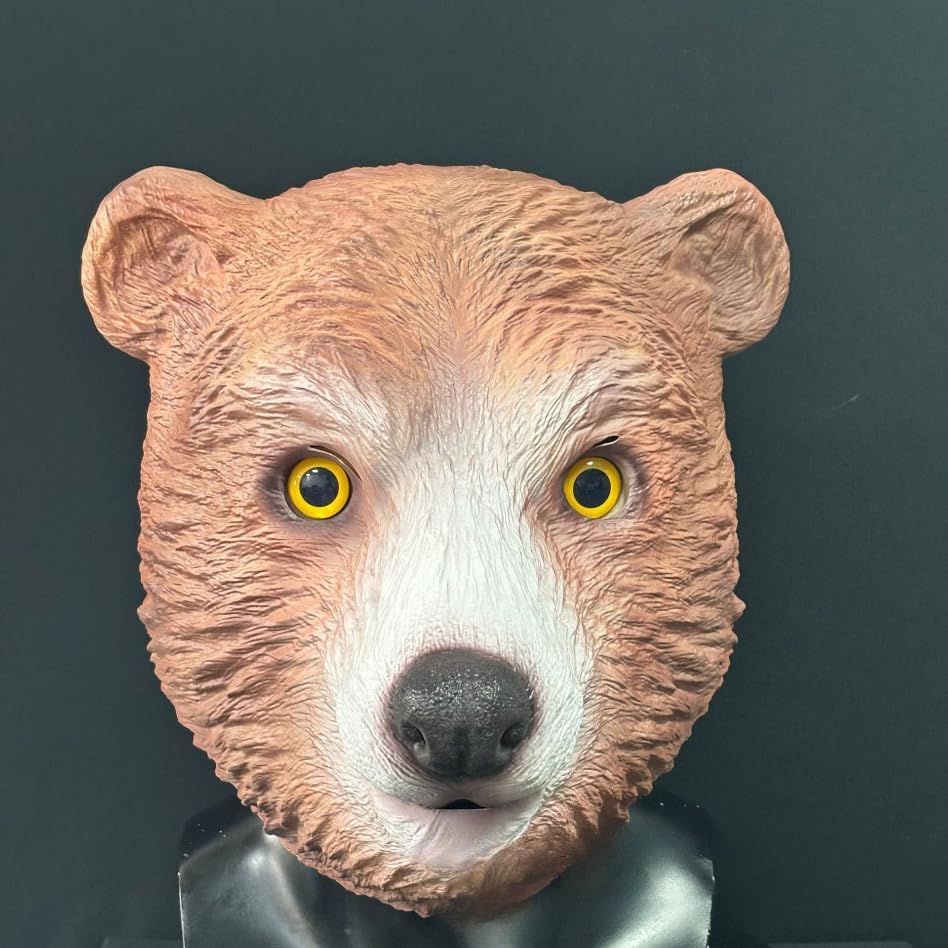 Realistic Bear Mask Full Head Latex - Animal Costume Mask for Halloween Parties, Cosplay and Haunted Houses