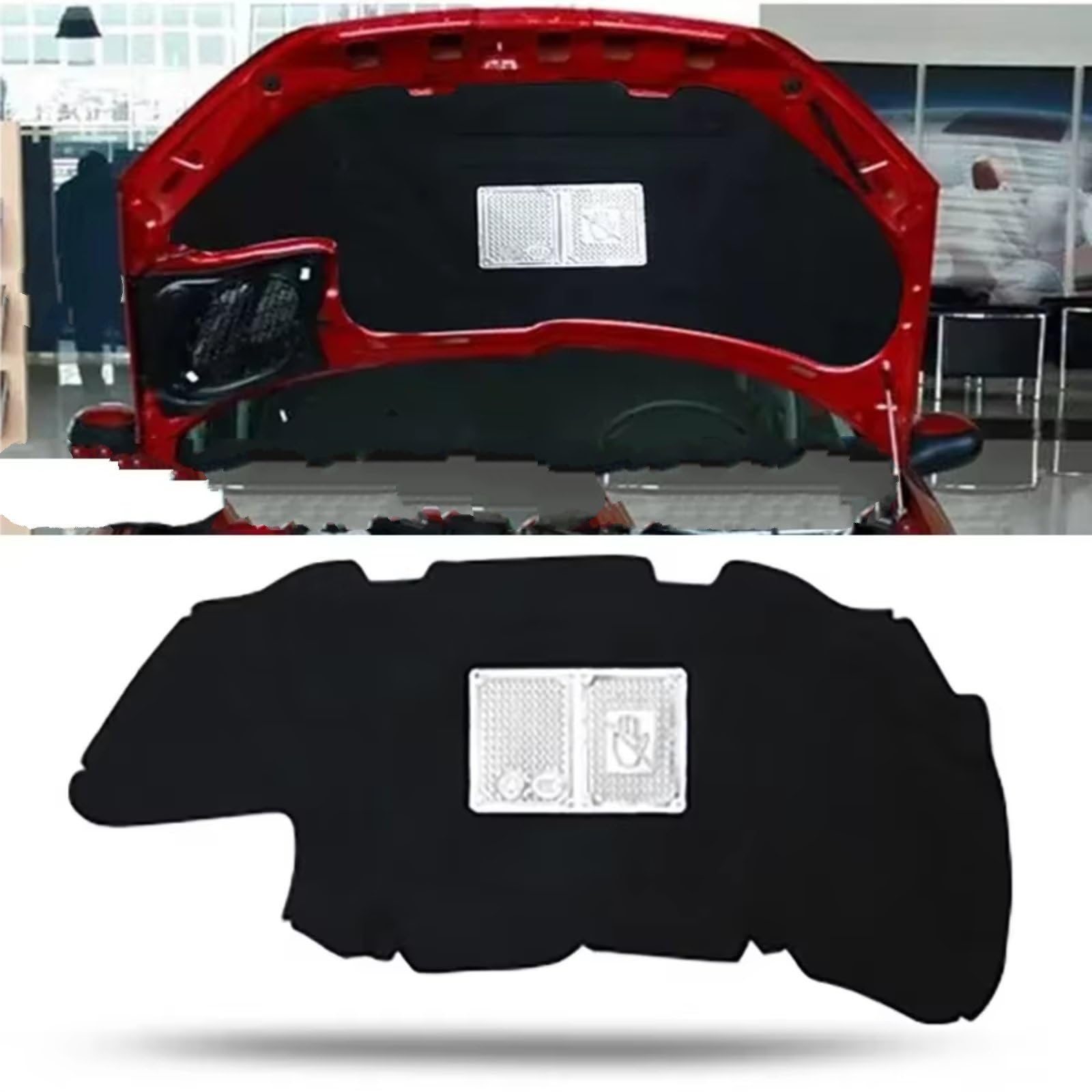 Dämmung Haube Auto Motorhaube Wärme Und Sound Wattepad Kompatibel Mit Peugeot 206 2003 2004 2005 2006 2007 2008 2009 2010 2011 2012 2013