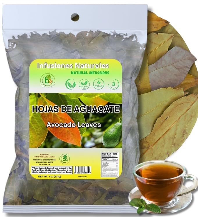 Avocado Tea Leaves 4oz - 100% Natural Hojas De Aguacate, Herbal Aromatic Tea, Caffeine-Free, Non-GMO, Single Pack