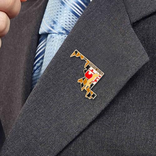 Image of State Shaped Map Lapel Metal Pin Enamel Brooch Keepsake Beautifully Designed for Backpack Hat