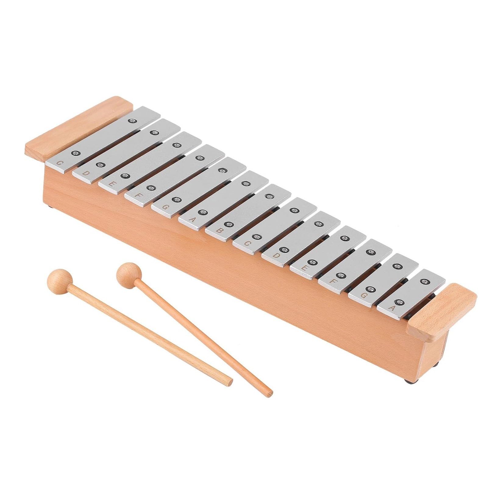 xilófono profesional Instrumento De Percusión De Xilófono De Piano De Aluminio Portátil Glockenspiel De 13 Notas Instrumento Musical Con Palos De Madera