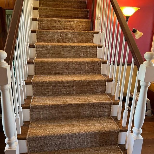 Sanwariya Rugs Export Natural Jute Runner Rug, Bohemian Runner Hemp Rug Decor,Jute Runner Rugs for Stair, Kitchen, Runner Rugs for Hallway 2.6x35 Ft